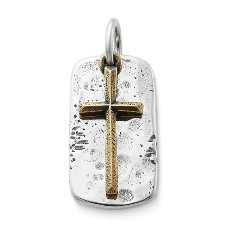 Engravable Tag and Cross Charm