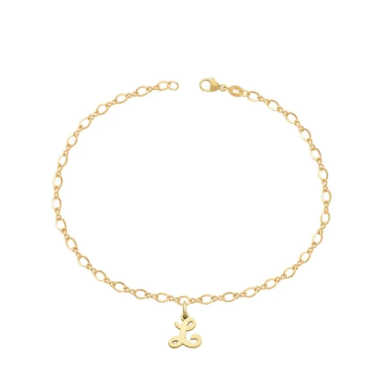 Small Script Initial Anklet