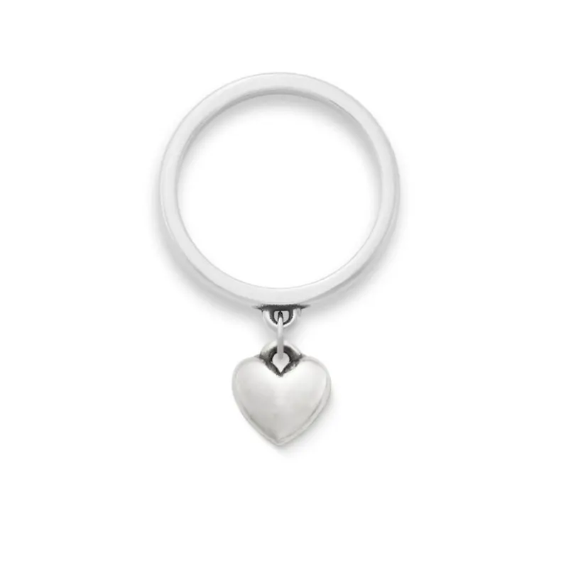 Mini Heart Charm Dangle Ring