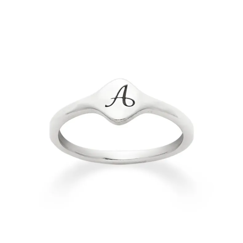 Petite Signet Initial Ring