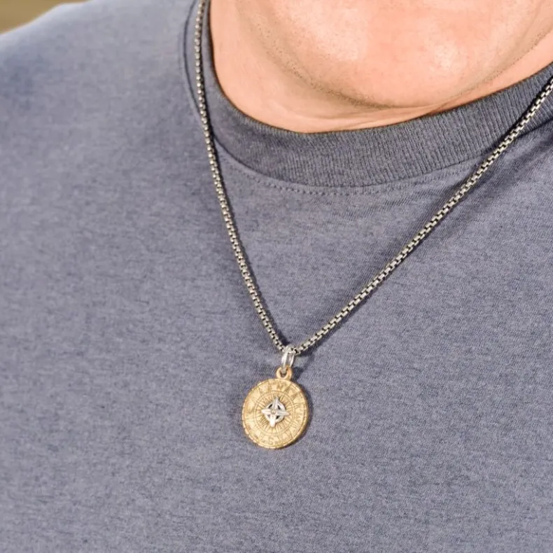 Point the Way Charm with Heavy Box Chain