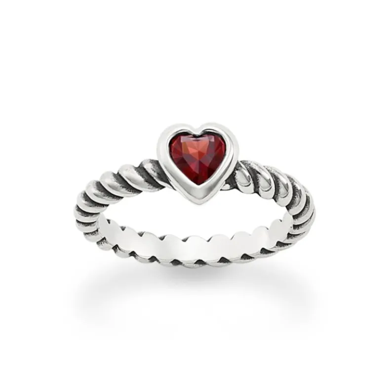 Gemstone Heart Twisted Wire Ring